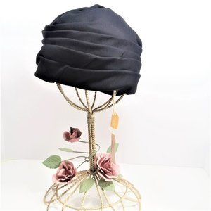 Vintage Hat Women's Union Made Hudsons 1940's Church Layered Black Collectable